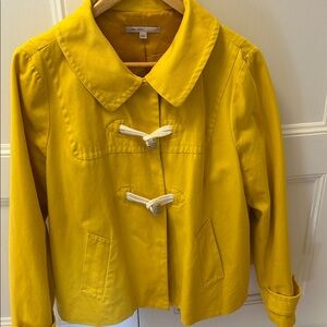 GAP Women's Yellow Utility Jacket with Toggle Closure